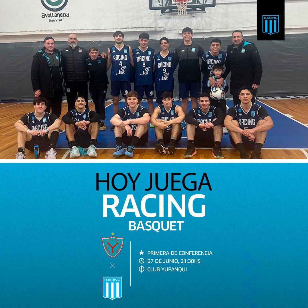 𝗛𝗢𝗬 𝗝𝗨𝗘𝗚𝗔 𝗥𝗔𝗖𝗜𝗡𝗚!👊🏼

🆚 Yupanqui 
🗓️27/06
🕘 21:30hs 
📍Club Yupanqui 

#vamosracing💙
