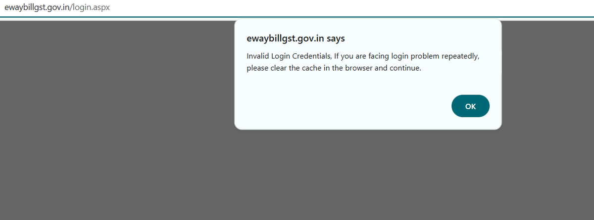 This is a regular occurrence with the ewaybill portal. Can never login without wasting an hour. Even after a password reset, clearing cache, it doesn't login. Thank you for delaying my goods delivery. You must be proud for building this brilliant site <a href="/GST_Council/">GST Council</a> <a href="/Infosys_GSTN/">GST Tech</a>