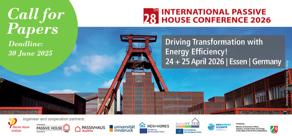 Submit your abstract by 30 June and become part of the 28th International Passive House Conference program!

👉 Learn more 👉 passivhaustagung.de/en/conference/