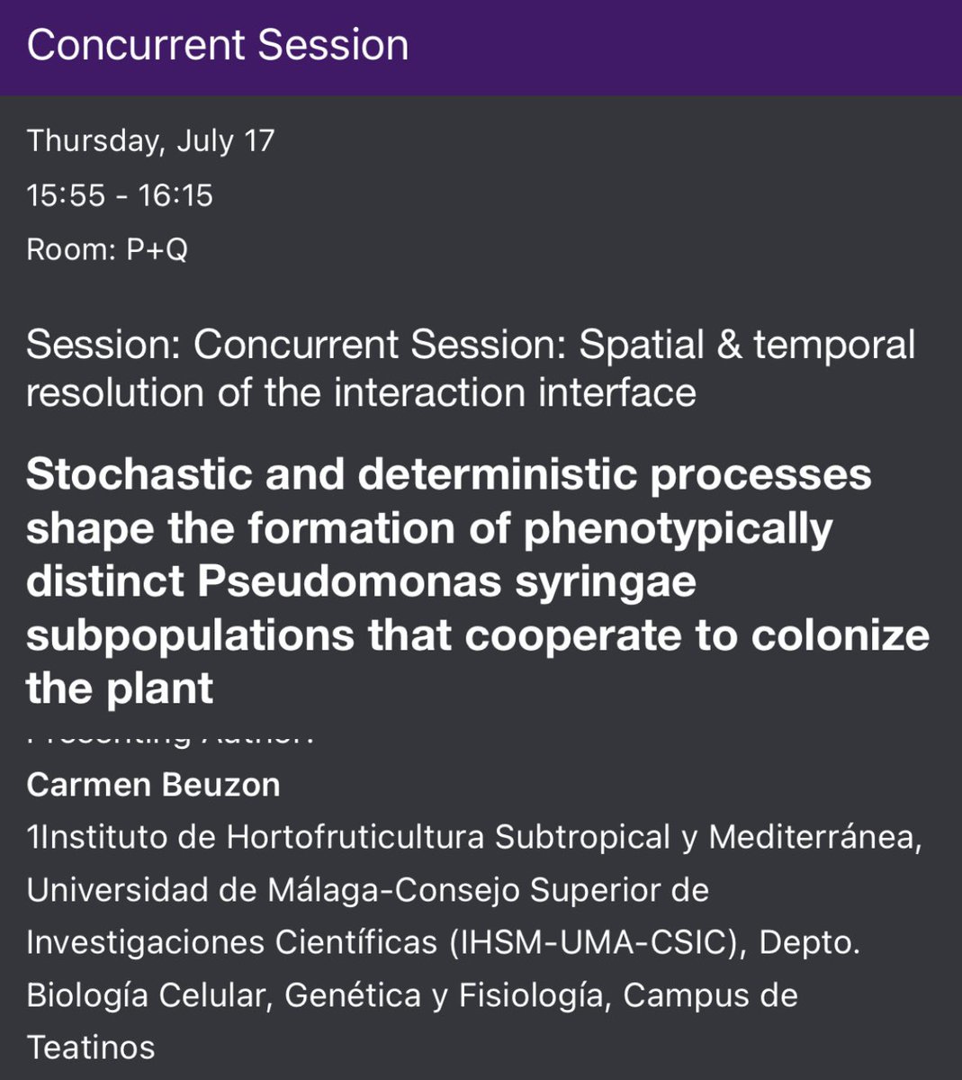 Tatsuya Nobori (@nobolly) on Twitter photo #ISMPMI2025 attendees!
Bookmark our concurrent session co-organized with <a href="/u__progress/">Unnati Sonawala</a>, featuring exciting talks on the spatial and temporal regulation of plantโmicrobe interactions.
We have 3 invited speakers: <a href="/FengZhou10/">Feng Zhou</a> <a href="/l_luginbuehl/">Leonie Luginbuehl</a> <a href="/BeuzonR/">Carmen Beuzon</a>
andโฆ #ISMPMI2025 attendees!
Bookmark our concurrent session co-organized with <a href="/u__progress/">Unnati Sonawala</a>, featuring exciting talks on the spatial and temporal regulation of plantโmicrobe interactions.
We have 3 invited speakers: <a href="/FengZhou10/">Feng Zhou</a> <a href="/l_luginbuehl/">Leonie Luginbuehl</a> <a href="/BeuzonR/">Carmen Beuzon</a>
andโฆ