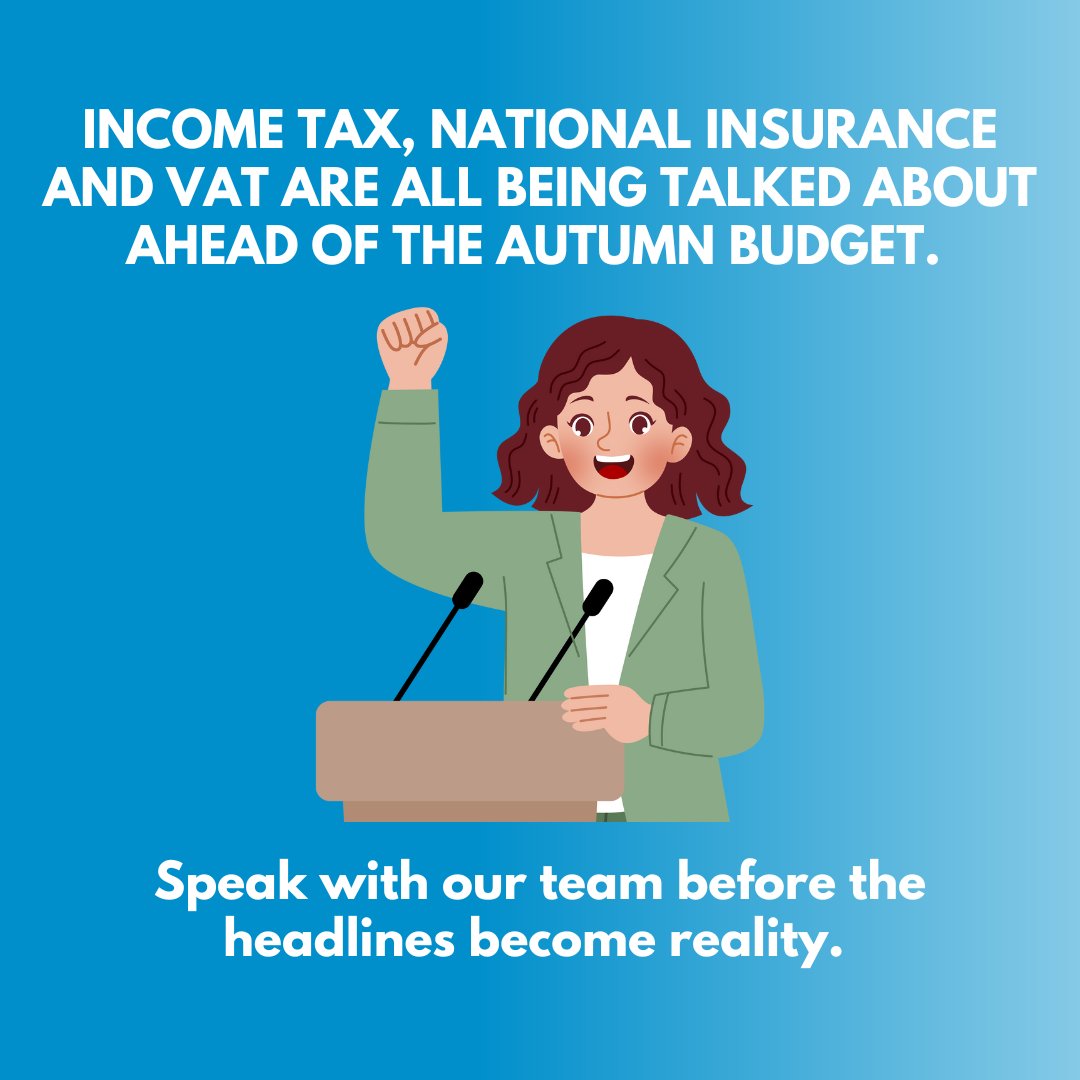 Tax rises are back on the table. 

Income Tax, National Insurance and VAT are all being talked about ahead of the Autumn Budget. 

If you’re running a business, speak with our team before the headlines become reality. 

#Budget2025 #BusinessAdvice #LeedsBusinesses