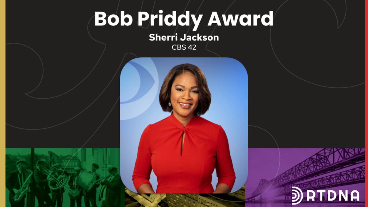 RTDNA's tweet image. Congratulations to Sherri Jackson of @CBS_42, recipient of the 2025 Bob Priddy Award! 🏆

Sherri’s consistent work on RTDNA’s Trust Task Force and her dedication to advancing journalism across the country embody the spirit of this award. 

#RTDNA25