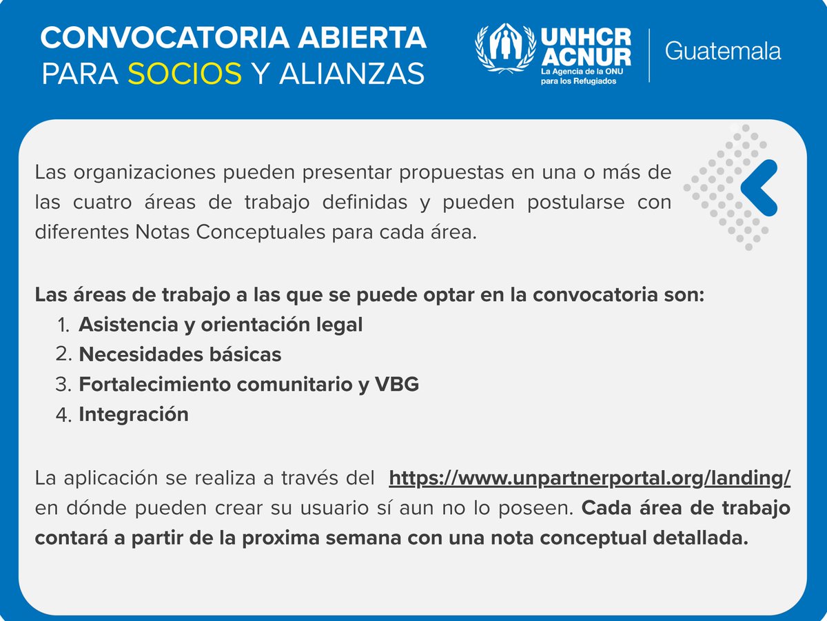 Convocatoria de Expresión de Interés 2026-2029

Para participar ingresar a  unpartnerportal.org/landing/

La sesión informativa se realizará el 4 de julio de 2025 y deben inscribirse en el siguiente link antes del 2 de julio  bit.ly/4ke9lAi