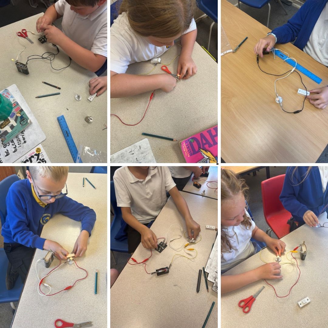 This week, Year 4 have been learning about the components of electrical circuits, such as wires, batteries and bulbs. We had lots of fun creating our own circuits and experimenting with different objects to see if they would be conductors or insulators of electricity.