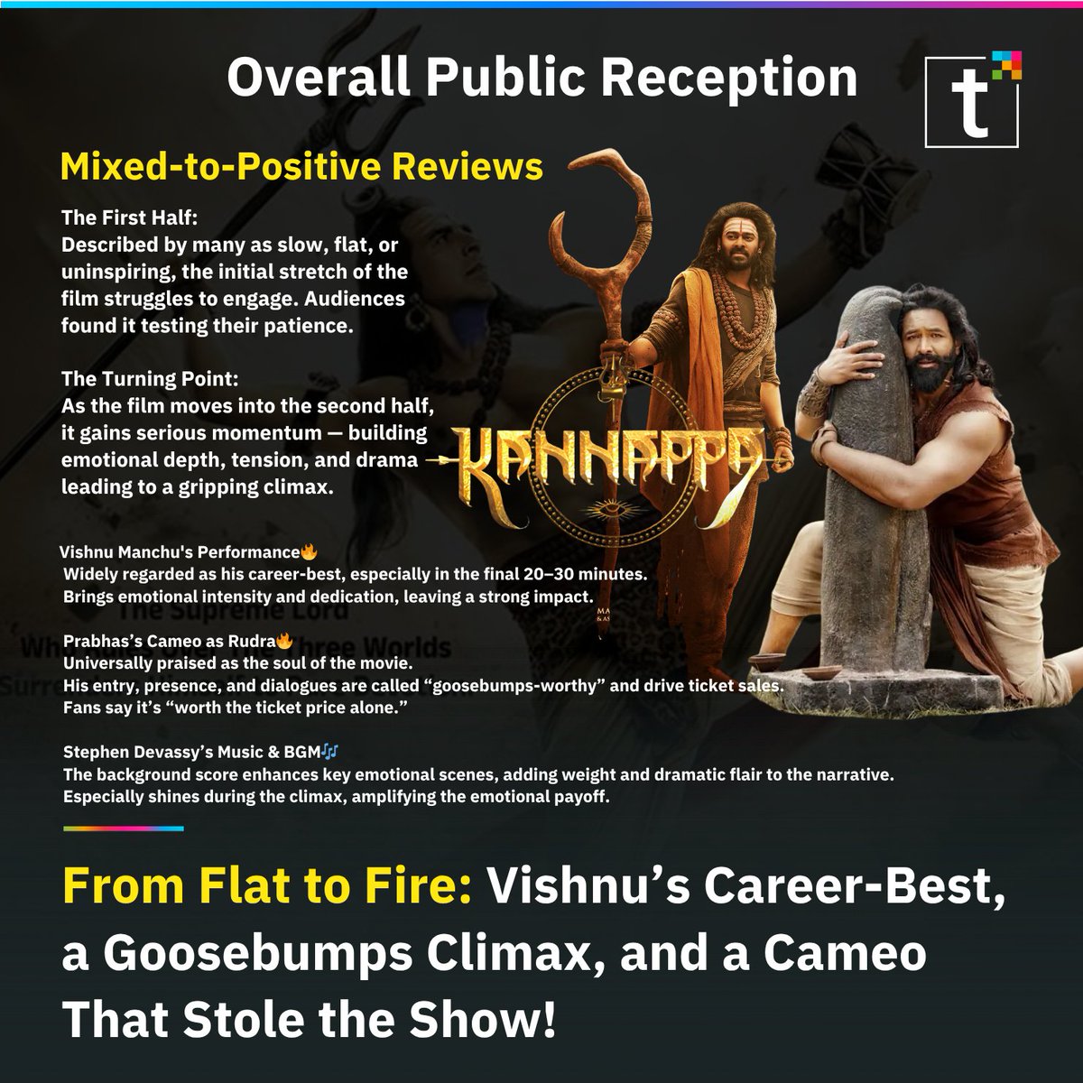 #KannappaMovie #Review : Goosebumps, Drama &amp; Divine Power!

#Kannappa #Prabhas  #Rudra #REBELSTAR  #VishnuManchu  #HarHarMahadevॐ   #TanikellaBharani  #Mohanlal  #LordShiva   #ManchuVishnu  #ManchuManoj