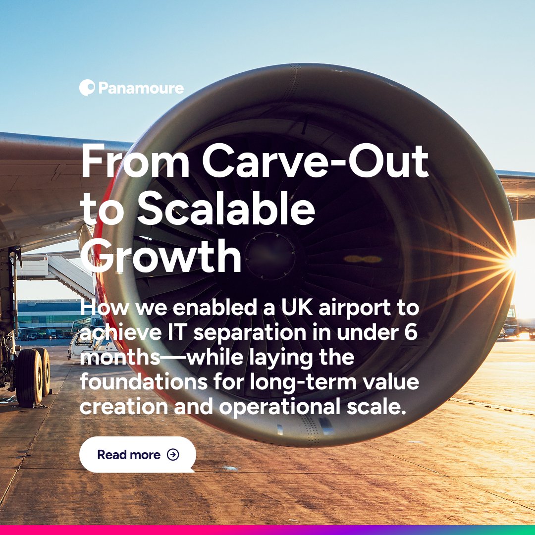🚀 From Separation to Scalable Growth: In just 6 months, Panamoure led a full IT carve-out for a regional airport, enabling a future-ready digital ecosystem and 37.5% YoY growth—zero disruption.

📊 See how we did it 👉hubs.ly/Q03t_SNp0
