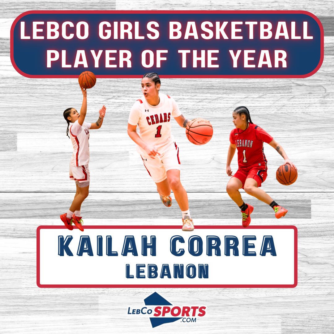For the third straight year, Lebanon’s Kailah Correa has been named the LebCo Girls Basketball Player of the Year!!!

Her impact on and off the court has been incredible. While her presense will be missed at the high school level, we’re excited to watch see her shine at the