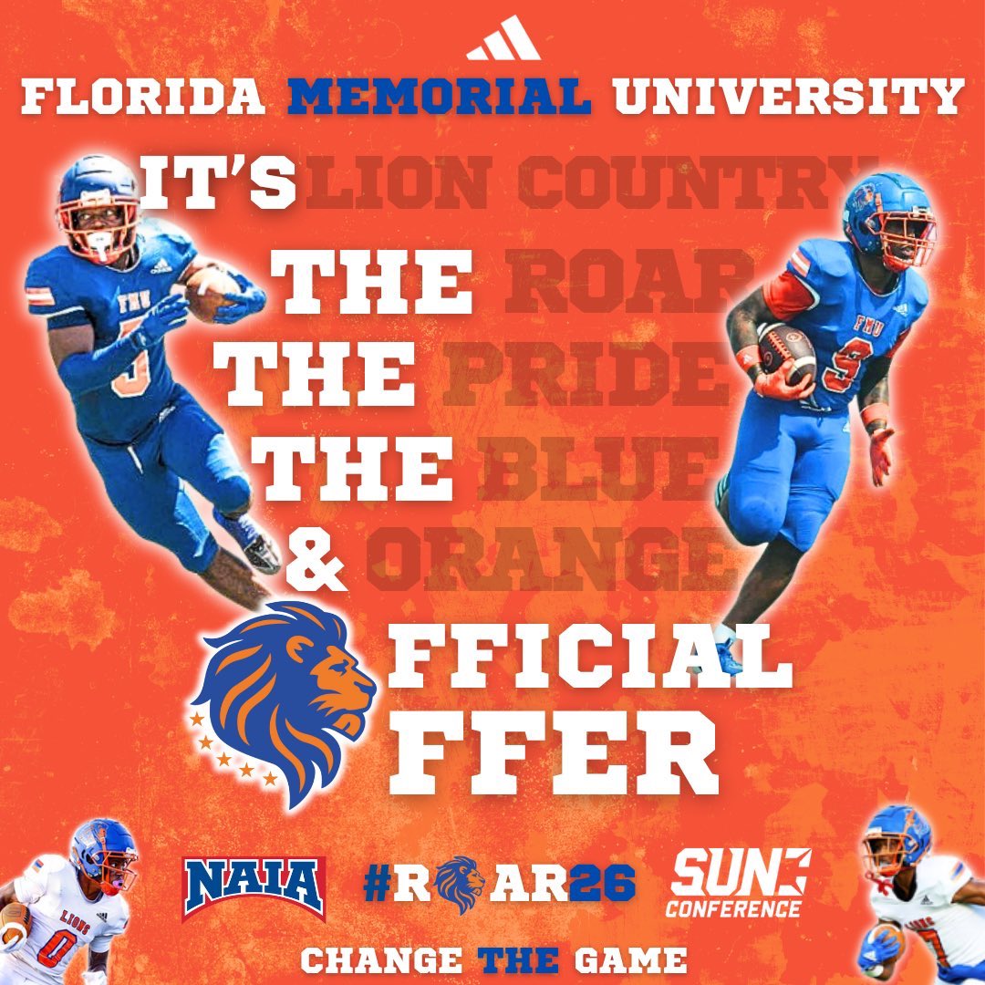 ColeRod2027's tweet image. Thankful and blessed to receive an offer from Florida Memorial University via @ClavensC .
@CoachDgip @Roc__Nation @ejnadelman @Chris_Sailer @KornblueKicking @FentressKicking @PrepRedzoneFL @LawrenceBl83397 @JerryRecruiting @mfarrellsports @kt_recruiting @STARSMP1 @Im_Andree…