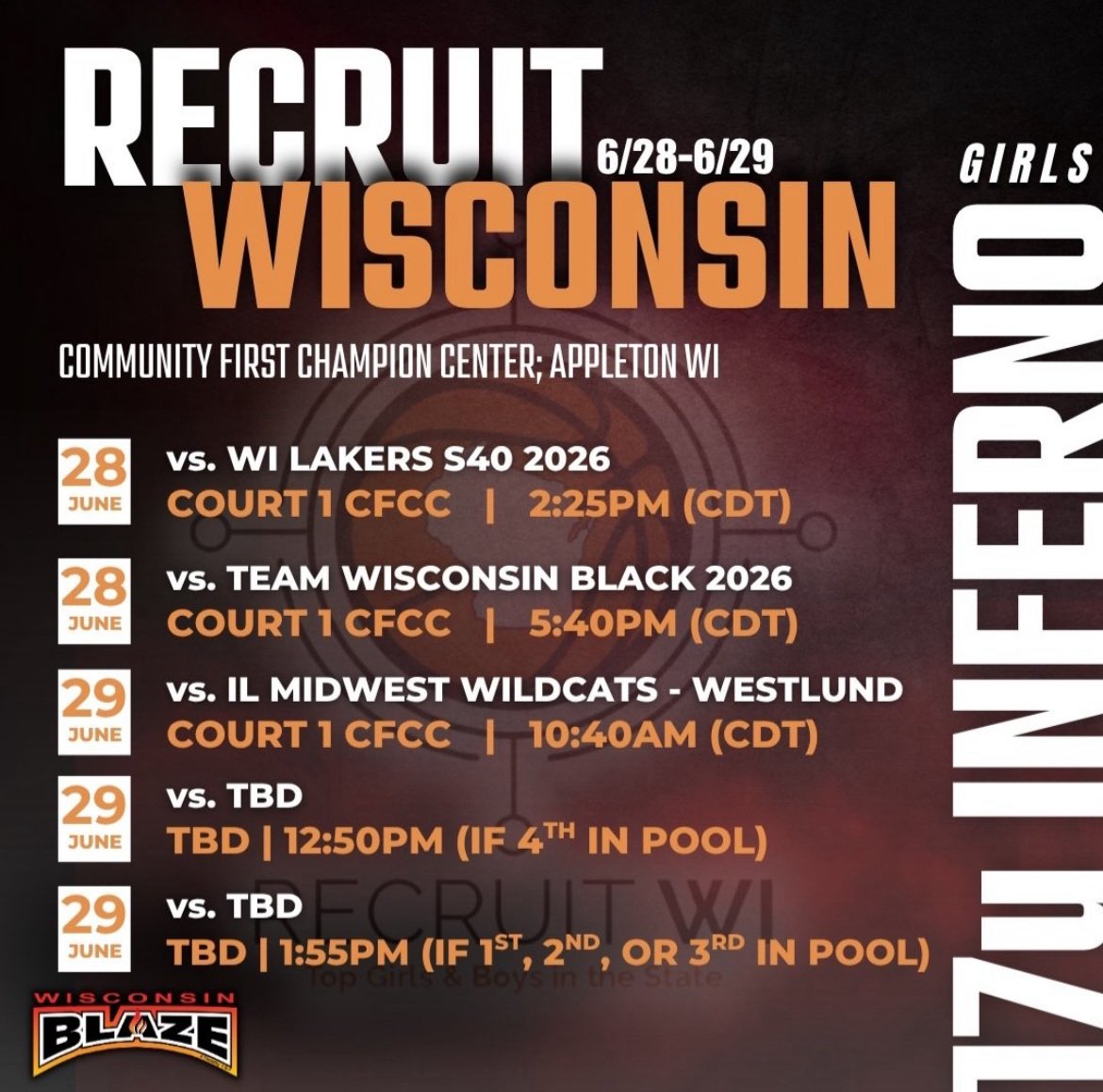 My schedule for this weekend at the Champion Center! Can’t wait to get back on the court!