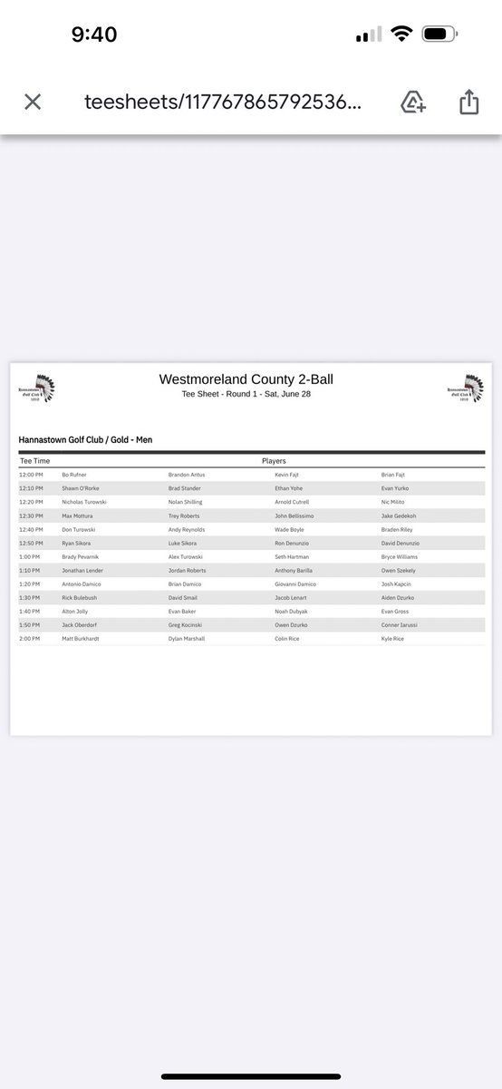 WCGA (@wcga1980) on Twitter photo Tee times are out for <a href="/westcountygolf/">Westmoreland County Golf Association</a> Better Ball Tournament <a href="/HannastownGC/">Hannastown Golf Club</a> Tee times are out for <a href="/westcountygolf/">Westmoreland County Golf Association</a> Better Ball Tournament <a href="/HannastownGC/">Hannastown Golf Club</a>