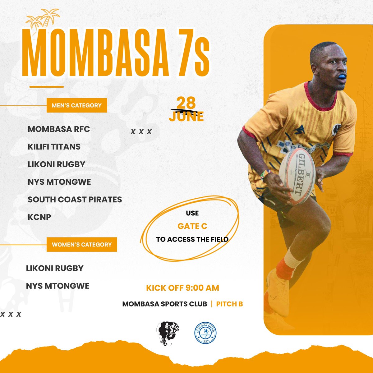 Get ready for the Mombasa 7s tomorrow! 

 Catch top coastal teams testing their preseason form at Mombasa Sports Club (Pitch B, Gate C) from 9 AM. 

Men's &amp; women's action!

 Entry is FREE! 
Don't miss out! 

#Mombasa7s #MombasaRugby #DumesOnDuty