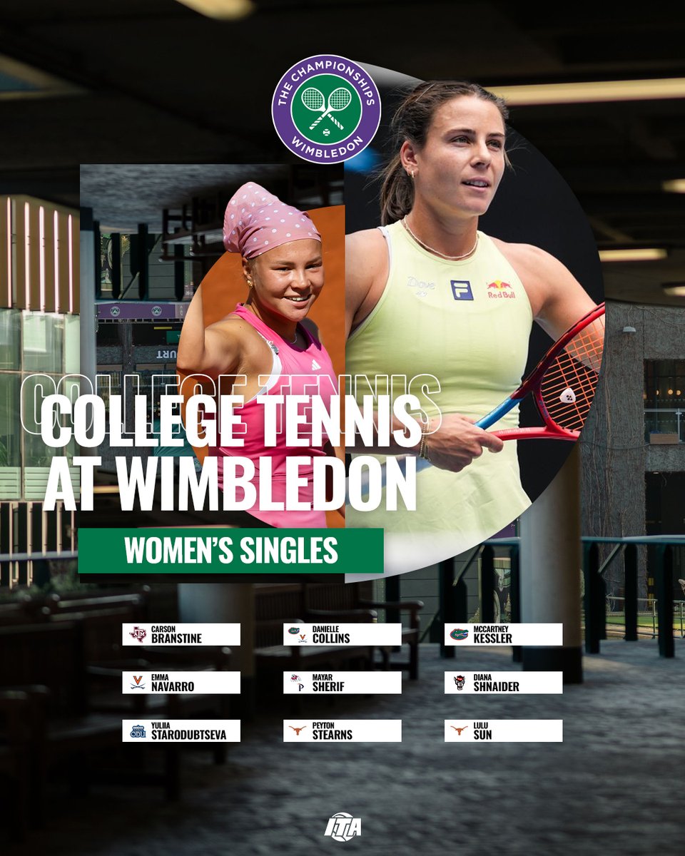 It’s A College Tennis Takeover 🙌

3⃣5⃣ former and current collegians will take part in the Wimbledon Singles Main Draws! Since 2000, the 26 players with college ties in the Gentlemen’s Main Draw is an all-time high at Wimbledon!

#WeAreCollegeTennis | <a href="/Wimbledon/">Wimbledon</a>