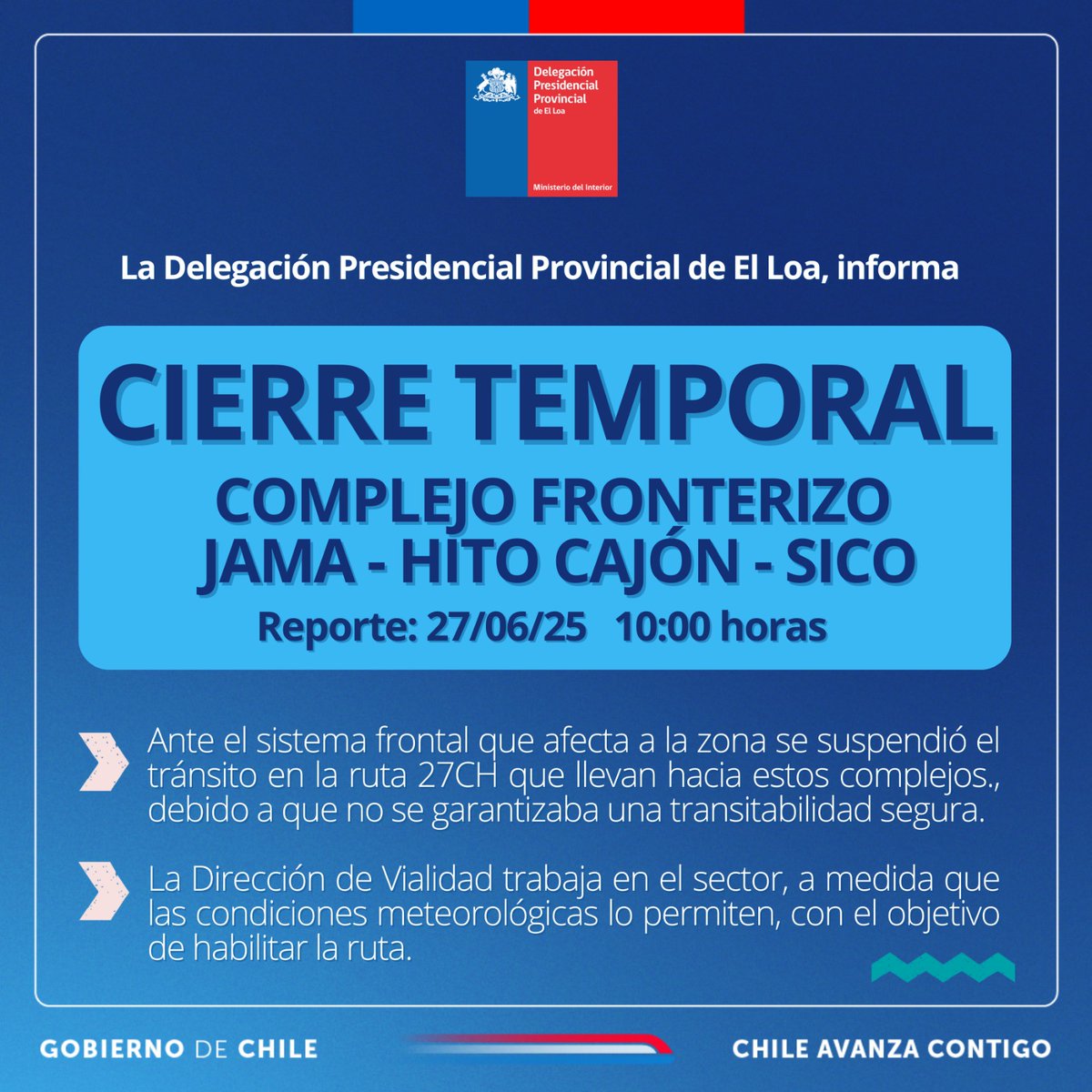 Delegación Presidencial Provincial de El Loa tweet media