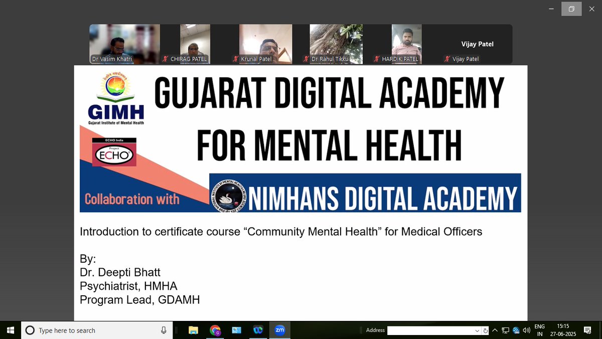 Deepti Bhatt (@deeptibhatt21) on Twitter photo Thank you <a href="/vknNIMHANS_ECHO/">NIMHANS Digital Academy VKN ECHO</a> Under your guidance Gujarat Digital Academy for Mental health is carrying along the mission. Today we inaugurated a latest batch of Certificate course on mental health for MO Thank you <a href="/vknNIMHANS_ECHO/">NIMHANS Digital Academy VKN ECHO</a> Under your guidance Gujarat Digital Academy for Mental health is carrying along the mission. Today we inaugurated a latest batch of Certificate course on mental health for MO