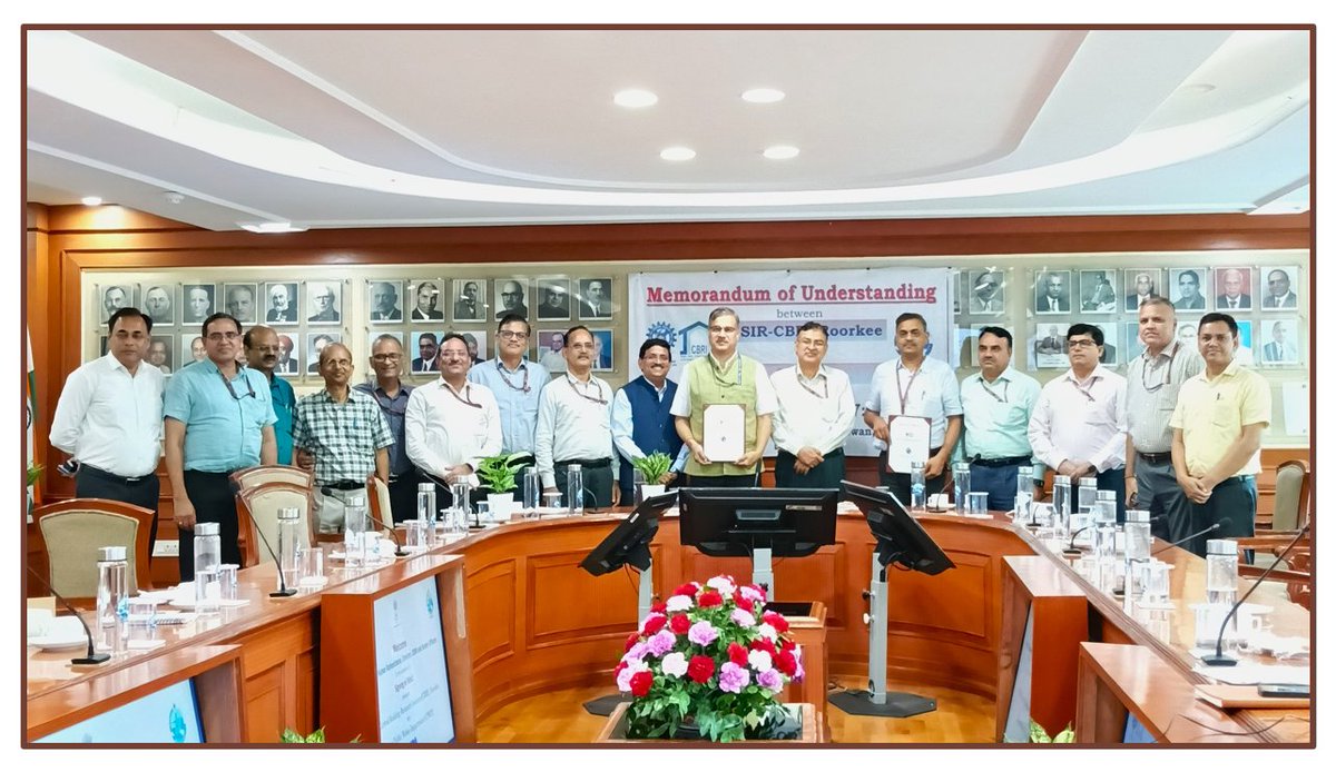 An MoU was signed between CSIR- Central Building Research Institute (#CBRI) and CPWD on June 27, 2025 at Nirman Bhawan, New Delhi in presence of Prof. Pradeep Kumar Ramancharla, Director, CBRI and Shri Mohd. Kamal Ahmad, Spl. DG (HQ) and other senior officers of CBRI and #CPWD.