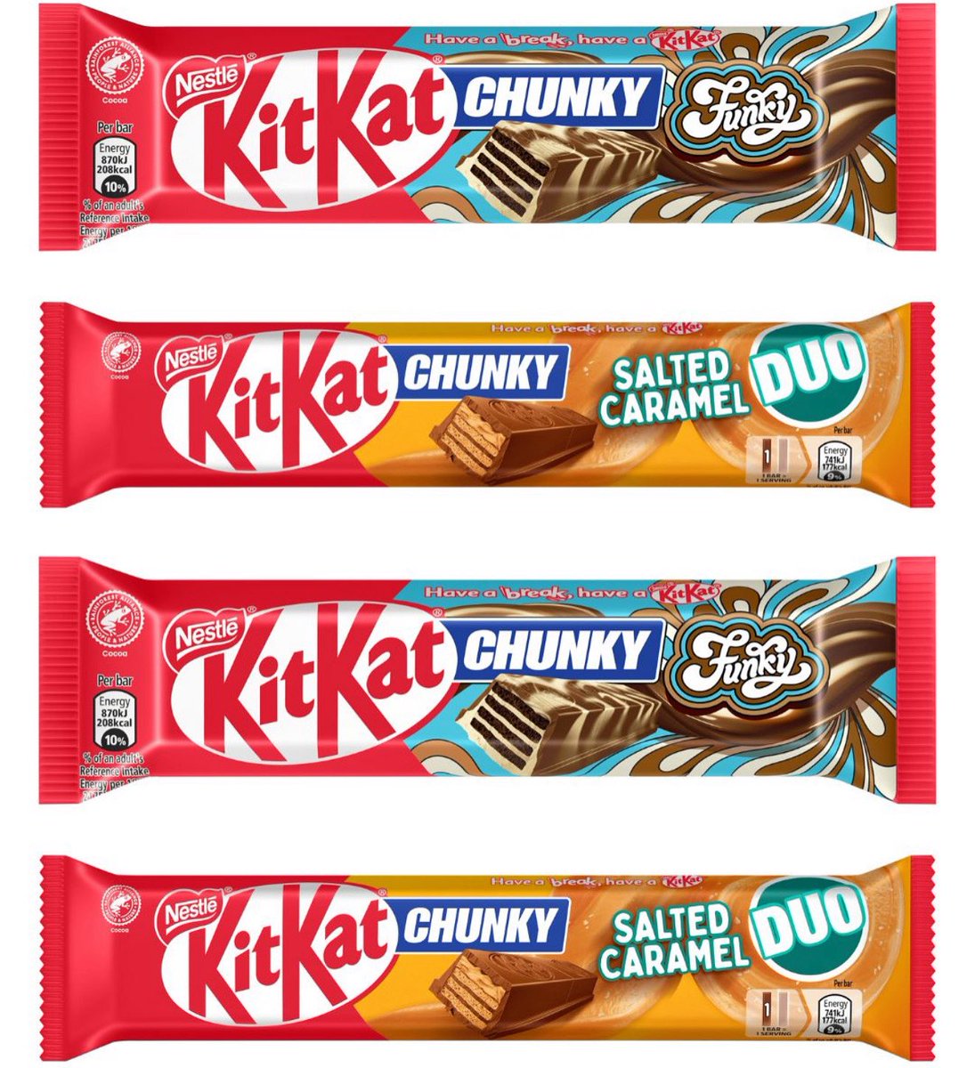 All_Things_New_'s tweet photo. KitKat Chunky Funky and Salted Caramel Duo! π€€ Soon π @kitkat #kitkat #kitkatchunky #funky #saltedcaramel #wellthisisnew https://t.co/xhWdRCVNEA