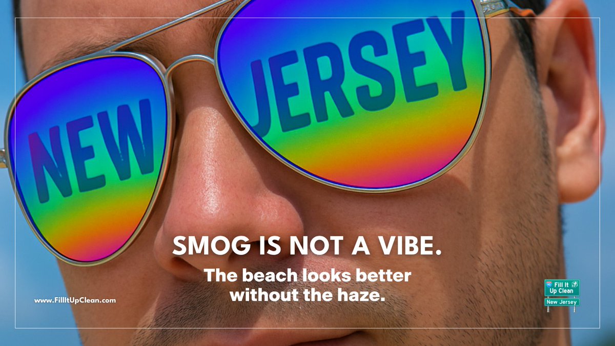 FillitUpCleanNJ's tweet image. Smog is not a vibe. This National Sunglasses Day let’s block the haze not the sun. Clean fuels cut tailpipe pollution that clouds our skies and harms our health. Support a Clean Fuel Standard.
#NationalSunglassesDay #CleanAir #MadeInNJ #FillItUpClean