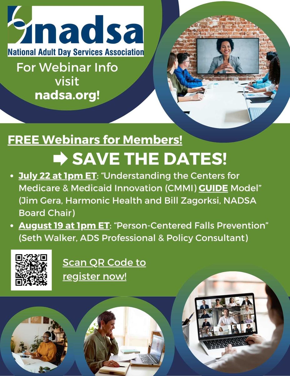 Save the dates and register now for these informative and crucial webinars on digital the GUIDE model and falls prevention- FREE to NADSA Members! For more info and to register: nadsa.org/education-even…