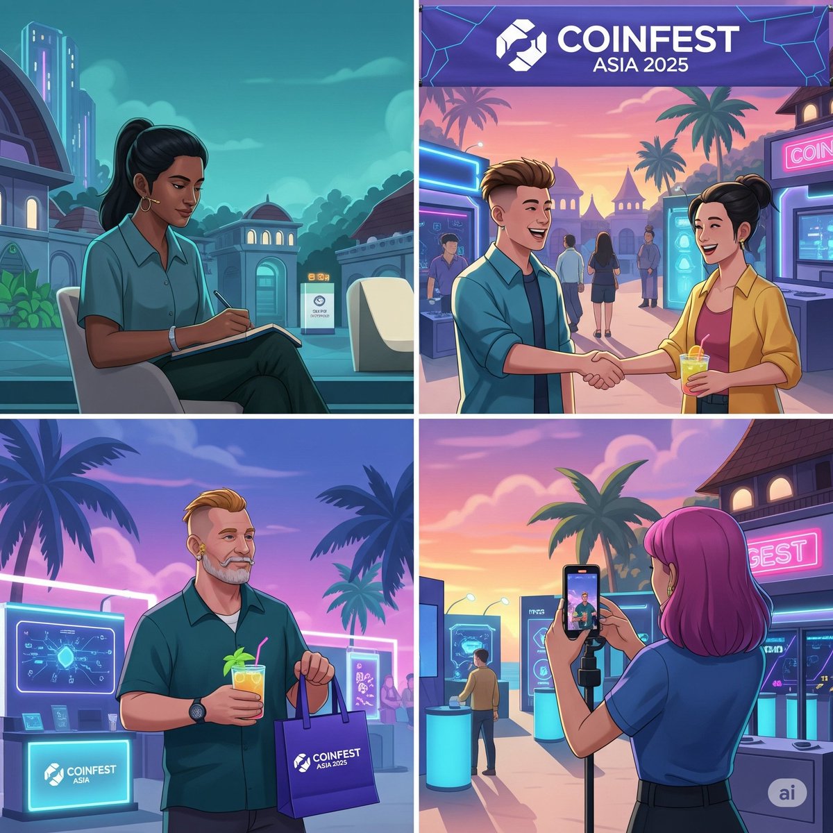 ManikDiva62985's tweet photo. Kalau di Coinfest, kamu paling banyak keasyikan di mana?
🎤 Dengerin speaker yang mind-blowing
🤝 Tukeran QR & ngobrolin project
🧃 Muter booth cari swag & minuman
📸 Bikin konten & ngulik vibe acara
@CoinfestAsia #CoinfestAsia2025 #CommunityBus https://t.co/0TccIHn6Jy