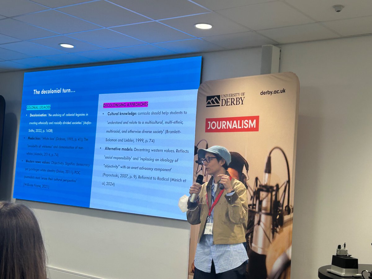 TheAJEUK's tweet image. Dalia Dawood challenges us to look at decolonizing our pedagogical approaches in journalism education.
#AJE25 #journalismmatters