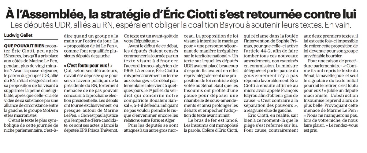 Les fachos demandent des peines planchers pour les citoyens mais font des lois pour s'exonérer de leurs vols!!! Ils critiquent l'assistanat mais font prendre en charge les soins de santé de leurs mères par nos impôts. Dehors, TOUS!!