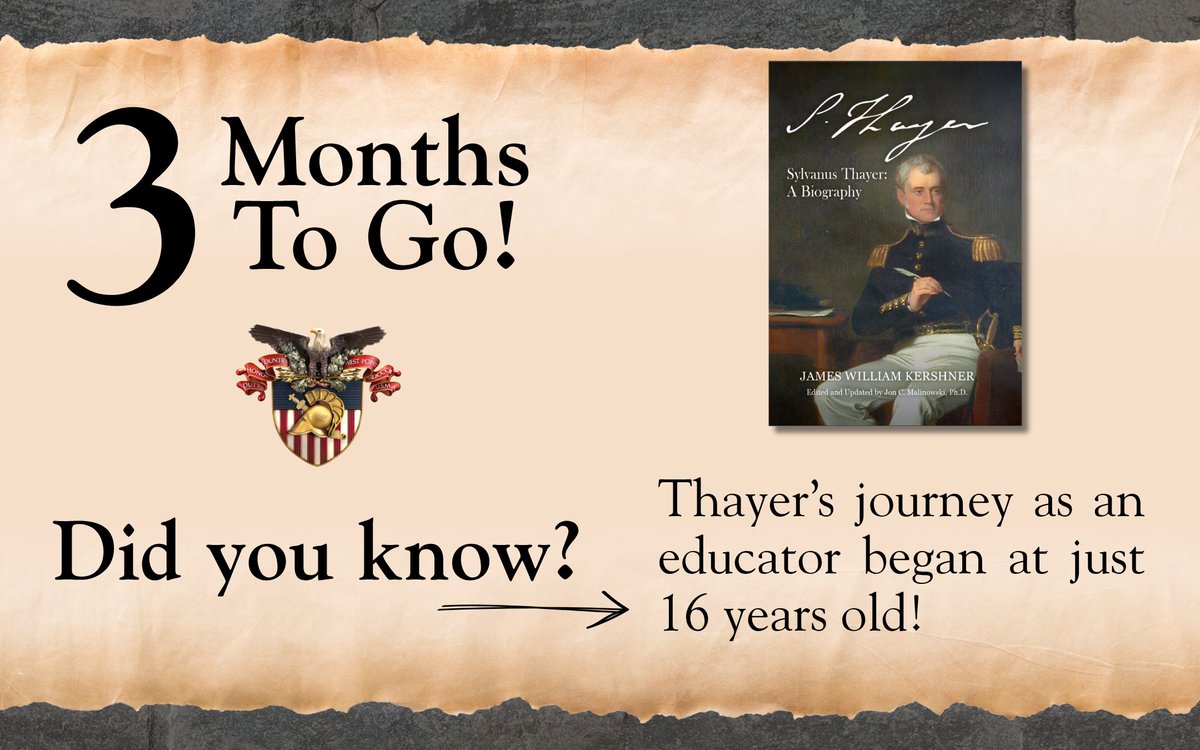 WestPointPress's tweet image. 3 Months to Go!
Before he was the "Father of the Military Academy," Sylvanus Thayer started teaching at just 16.
The updated biography drops in 3 months. Stay tuned for more Thayer facts!
westpointpress.com/thayerbiography