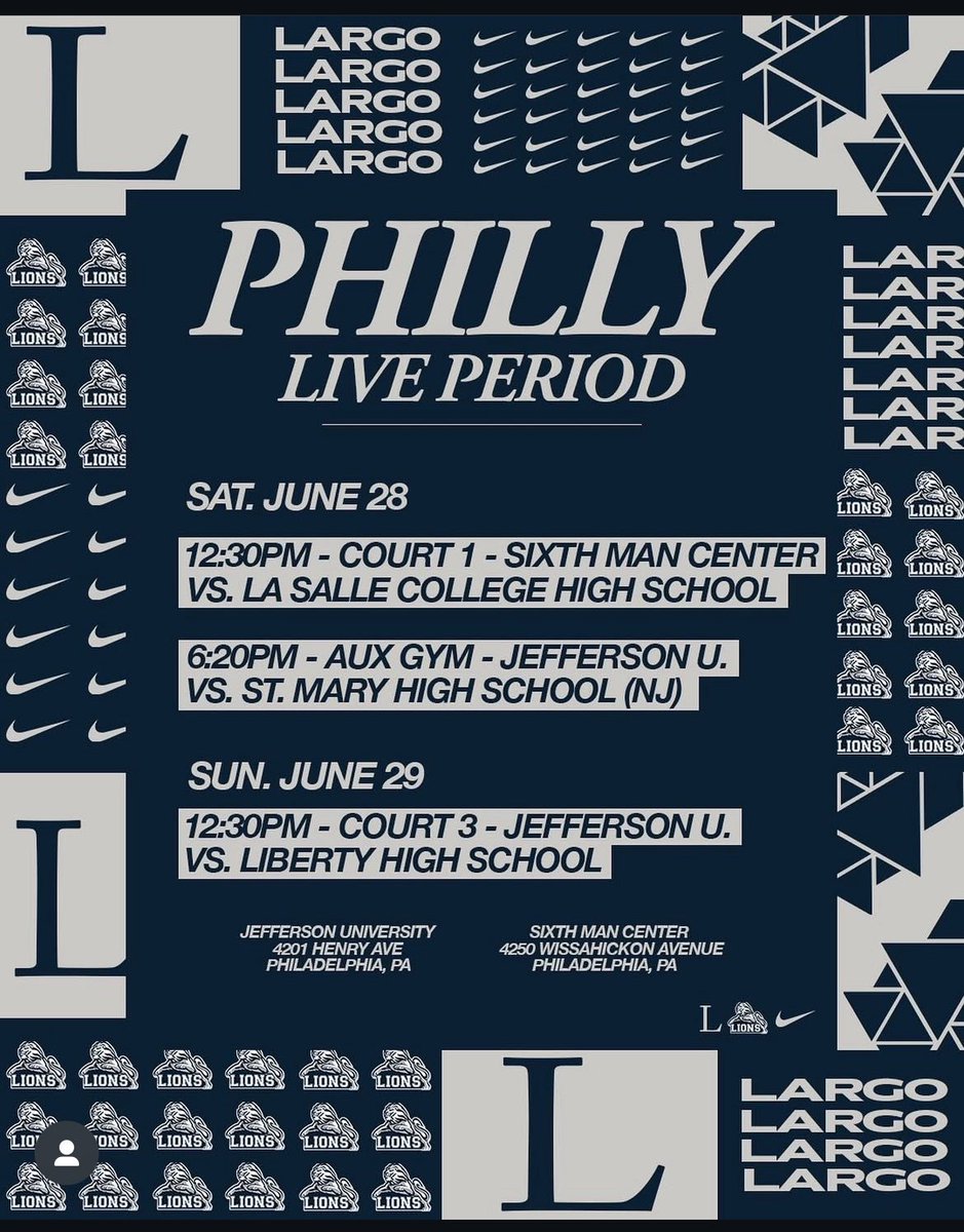 Ay_Ashe2's tweet image. This is my philly live period schedule!!!
@LargoMensBBall
