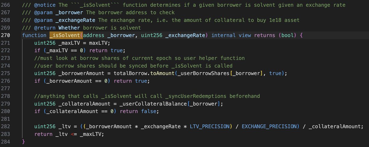 junairez's tweet image. 看到 onekey 老板维权 Resupply，损失几 M 资产，感叹 Defi 真的太脆弱了。看了一圈，似乎都没有讲的特别清楚黑客到底是怎么攻击的，所以我自己做了点研究，分享给大家：
故事的主角是 ResupplyPair，用户可以通过质押资产进行借贷，合约中的 isSolvent