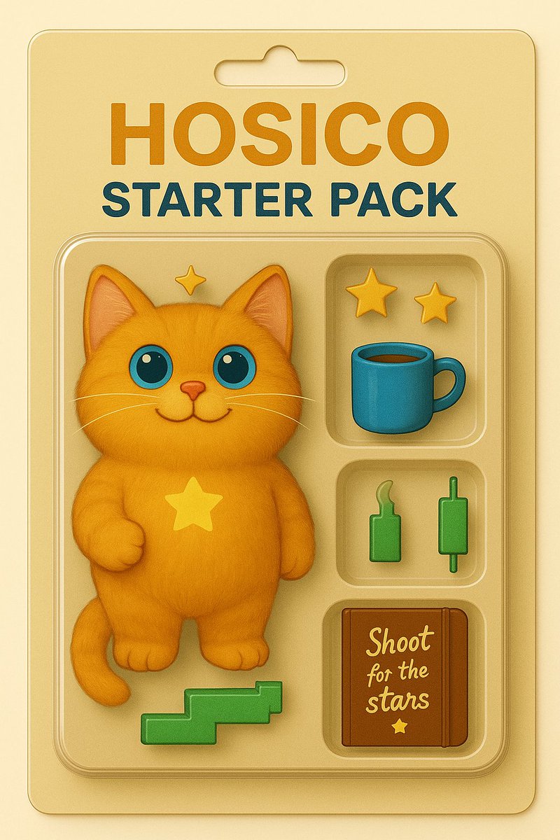Who wants their $HOSICO Starter Pack to reach the stars? 🚀✨

It includes: 

🐱 A Hosico 
☕ Motivational coffee
📓 “Shoot for the stars” notebook
📈 Green candle for the hype

Only for true dreamers 😼
<a href="/allstarsVEN/">Allstars Academy Venezuela 🇻🇪</a> <a href="/Hosico_on_sol/">Hosico ✨</a>