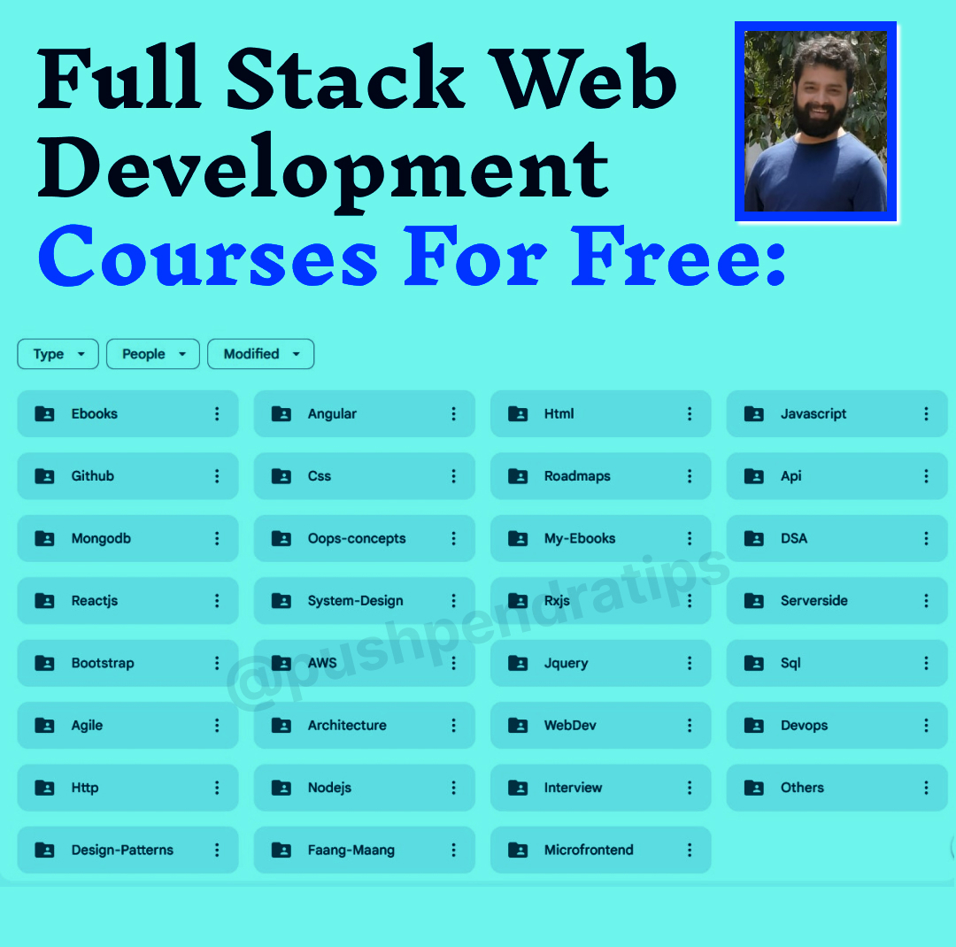 Pushpendra Tripathi (@pushpendratips) on Twitter photo ๐ Full Stack Web Development Courses โ FREE!
Learn everything:
๐ป HTML, CSS, JavaScript
โ๏ธ React, jQuery
๐ง Git & GitHub, APIs
๐ Node.js, SQL & more!
To get it:
1๏ธโฃ Like & Retweet
2๏ธโฃ Comment "Courses"
3๏ธโฃ MUST be following me (so I can DM you) ๐ฉ
Letโs grow together! ๐ช ๐ Full Stack Web Development Courses โ FREE!
Learn everything:
๐ป HTML, CSS, JavaScript
โ๏ธ React, jQuery
๐ง Git & GitHub, APIs
๐ Node.js, SQL & more!
To get it:
1๏ธโฃ Like & Retweet
2๏ธโฃ Comment "Courses"
3๏ธโฃ MUST be following me (so I can DM you) ๐ฉ
Letโs grow together! ๐ช