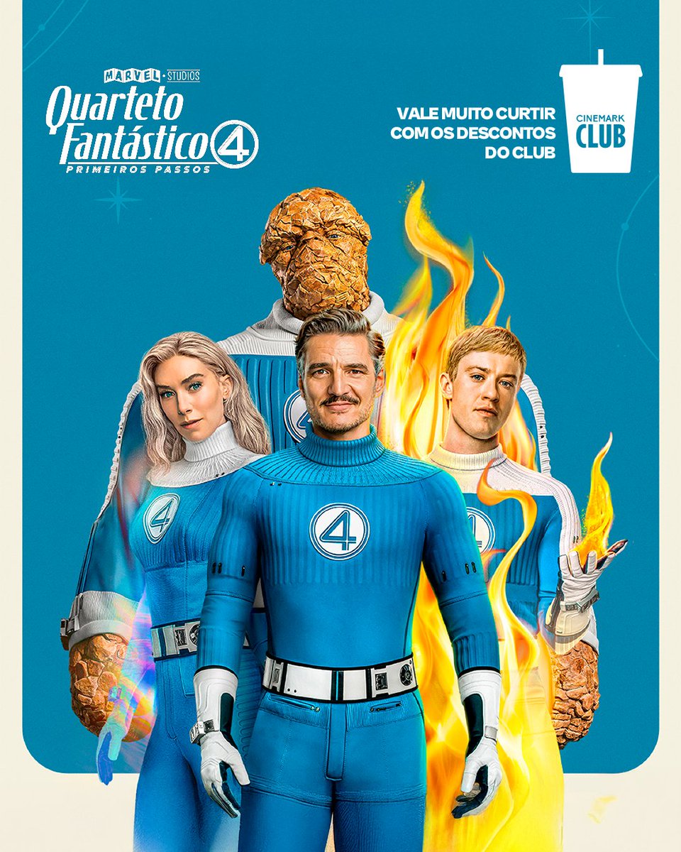 cinemarkoficial's tweet photo. 🧬 O futuro da Marvel começa aqui. “Quarteto Fantástico: Primeiros Passos" estreia dia 24 de julho aqui na Cinemark. Enquanto isso, aproveite seus benefícios do #CinemarkClub! #QuartetoFantásticoNaCinemark https://t.co/EoE4cIDNIJ