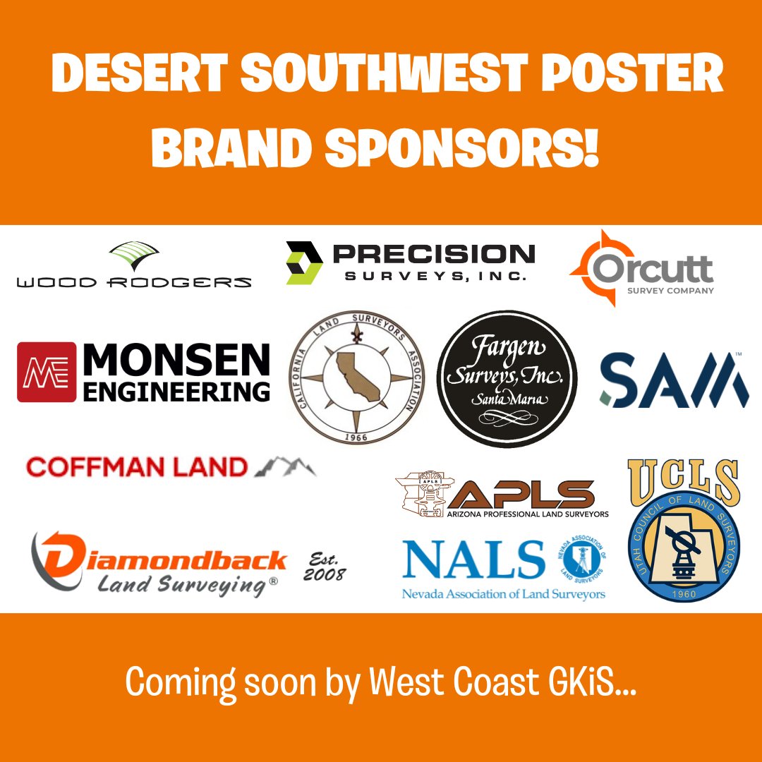 Desert Southwest covers the states of Arizona, Colorado, Southern California, Nevada, New Mexico, and Utah! Thank you to the sponsors who made this possible.

Keep an eye on West Coast Get Kids into Survey for launch details!

#getkidsintosurvey #desertsouthwest #surveying