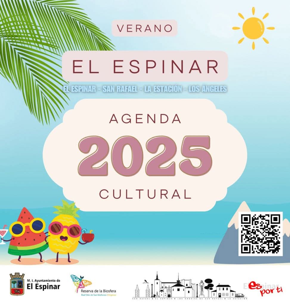 “Verano Cultural 2025”
¡Este verano, El Espinar se llena de vida y cultura! Te presentamos un adelanto de la agenda del “Verano Cultural 2025”, un programa cargado de eventos para todos los gustos que animarán nuestros distintos núcleos. 
elespinar.es/agenda-verano-…