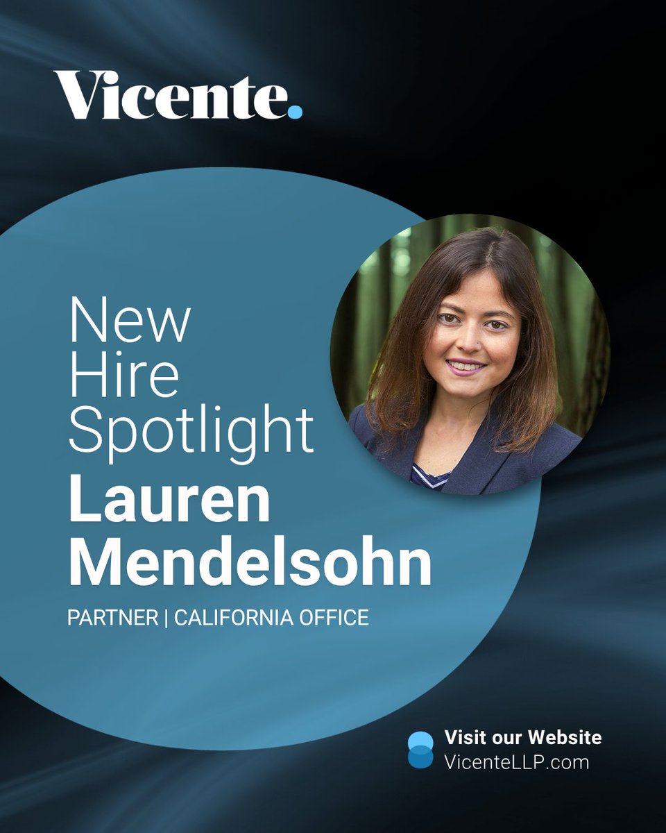 Join us in welcoming Lauren Mendelsohn to the Vicente team!

Lauren joins us as a Partner in our California office with a depth of experience in cannabis, hemp, and psychedelics law. 

👉 Learn more: ow.ly/3OIB50WgiMU

#VicenteLLPAttorneys #CaliforniaLawyers