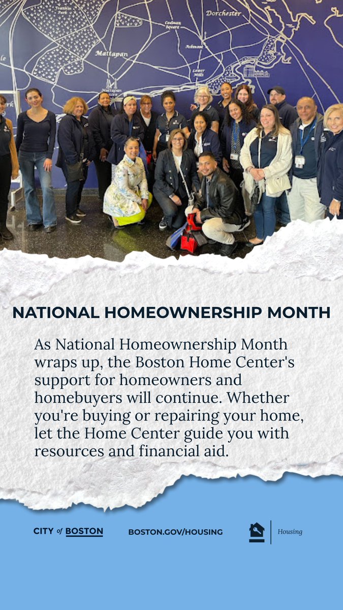BostonNeighbor's tweet image. As #NationalHomeownershipMonth wraps up, @mayorwu wants to remind you that the #BostonHomeCenter helps homeowners and homebuyers. Whether you're buying or repairing your home, let the Home Center guide you with resources & financial aid here: ow.ly/5Xlm50VZu5y
