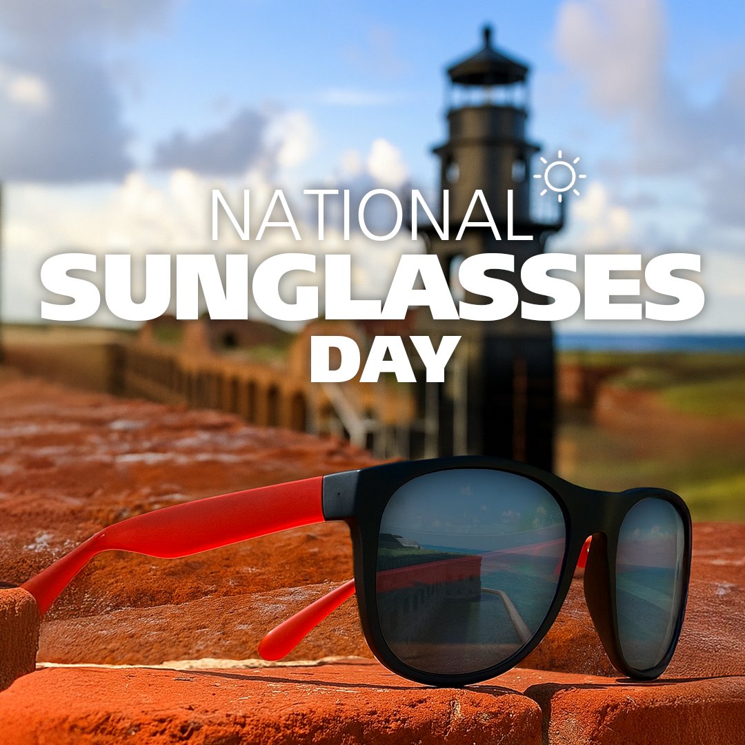 Planning a trip to Dry Tortugas National Park? Don’t forget to pack your sunglasses! These stylish but critical accessories protect your eyes from intense sunlight, brightness, and glare. 😎 
#DryTortugasNationalPark #SunSmart #FindYourPark #NationalSunglassesDay