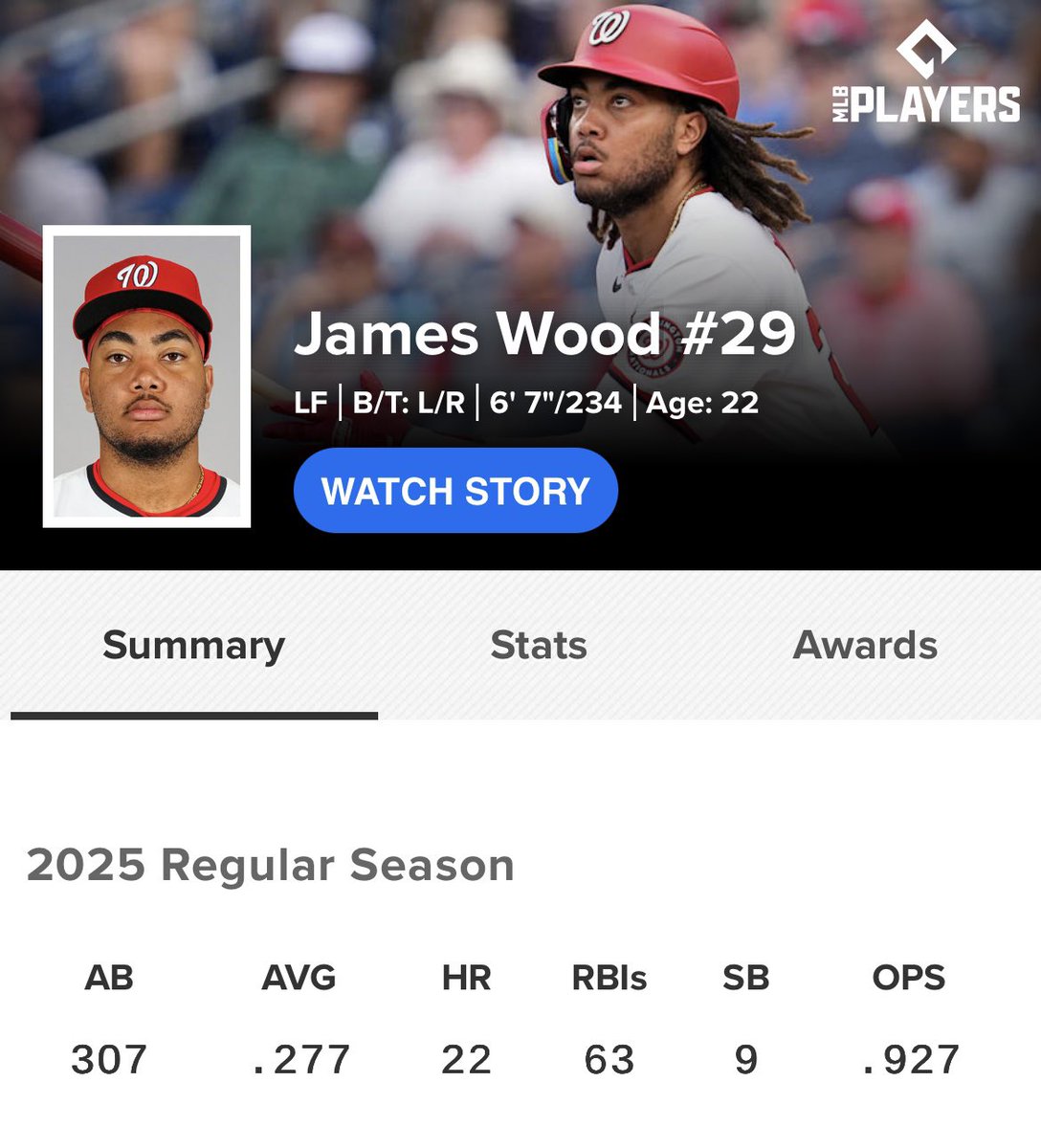 optimistic5518's tweet image. the fact that james wood isn’t a finalist for the all-star game is straight up BAD for baseball
