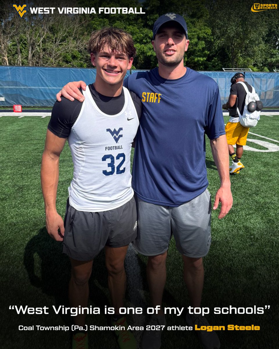 2027 ATH Logan Steele calls #WVU one of his top schools after impressing coaches at camp with his speed and ball skills. #HailWV 

Interview ▶️ gowvu.us/tvp