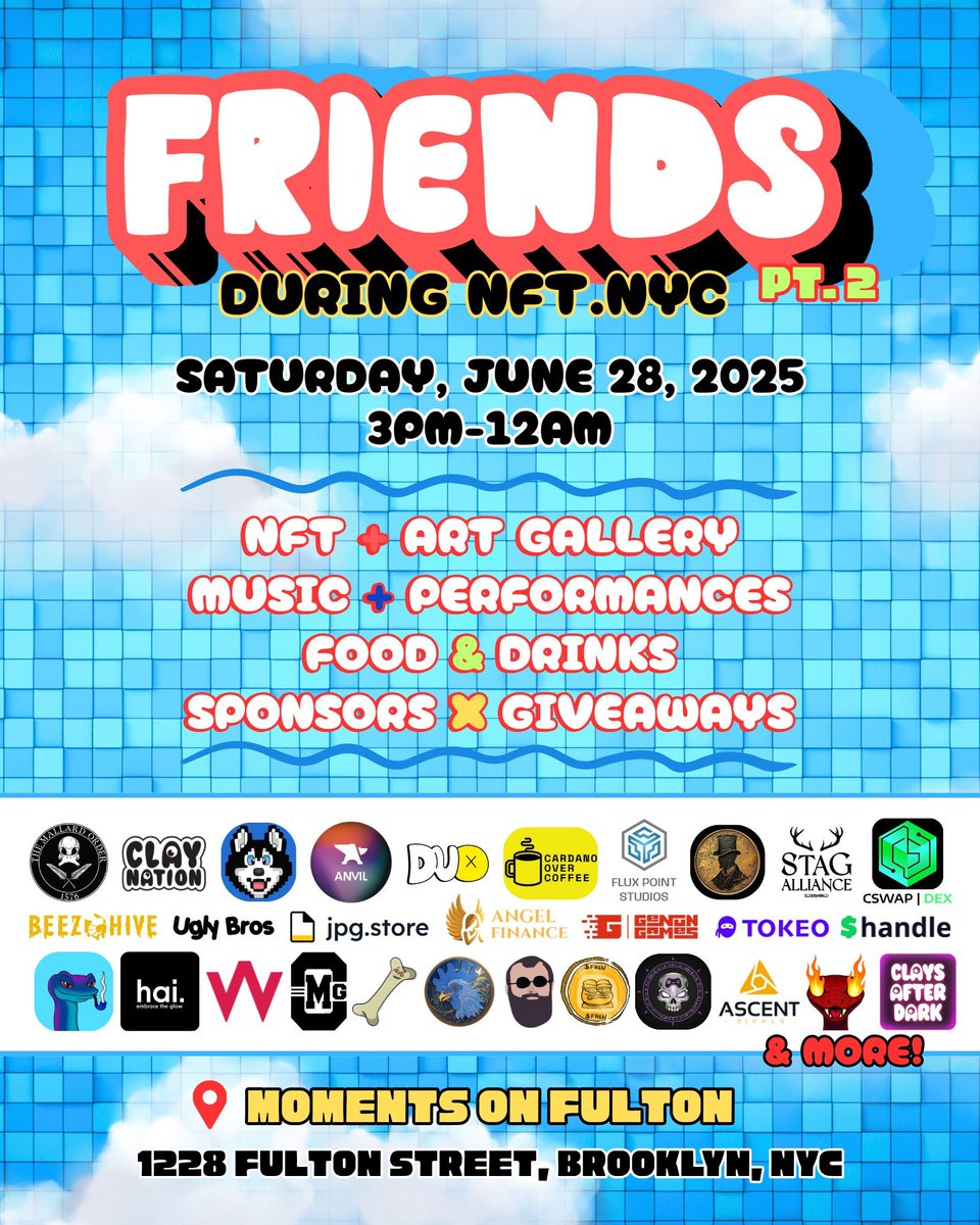$VIPER (@vipercoincto) on Twitter photo $VIPER is proud to be a sponsor of FRIENDS pt. 2 during <a href="/NFT_NYC/">NFT.NYC</a> hosted by <a href="/MallardOrder/">The Mallard Order</a>.
Our very own <a href="/monkeydgarp828/">Monkey D Garp $VIPER</a> will be attending the event as a member of the official $VIPER TEAM.
BE THERE. . .
🗓️Saturday, June 28, 2025
🕒 3PM – 12AM EST $VIPER is proud to be a sponsor of FRIENDS pt. 2 during <a href="/NFT_NYC/">NFT.NYC</a> hosted by <a href="/MallardOrder/">The Mallard Order</a>.
Our very own <a href="/monkeydgarp828/">Monkey D Garp $VIPER</a> will be attending the event as a member of the official $VIPER TEAM.
BE THERE. . .
🗓️Saturday, June 28, 2025
🕒 3PM – 12AM EST