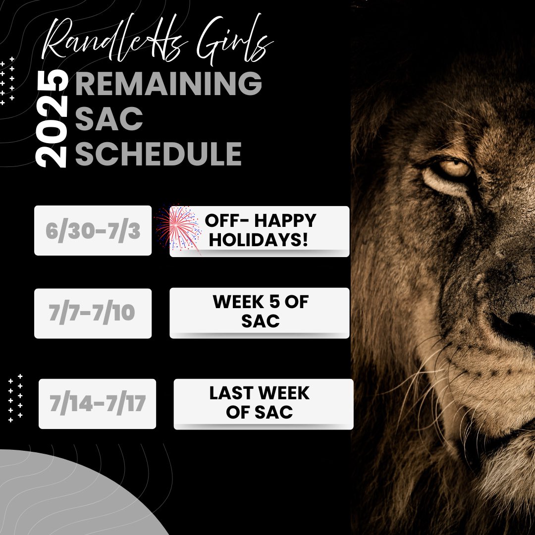 Taylor Rambo (@taylord_rambo) on Twitter photo Enjoy time with family next week!
We’ll see all of our Lady Lions on July 7th!
<a href="/trhsathletics1/">TRHS Athletics</a> <a href="/WrightJHLions/">Wright Junior High</a> Enjoy time with family next week!
We’ll see all of our Lady Lions on July 7th!
<a href="/trhsathletics1/">TRHS Athletics</a> <a href="/WrightJHLions/">Wright Junior High</a>