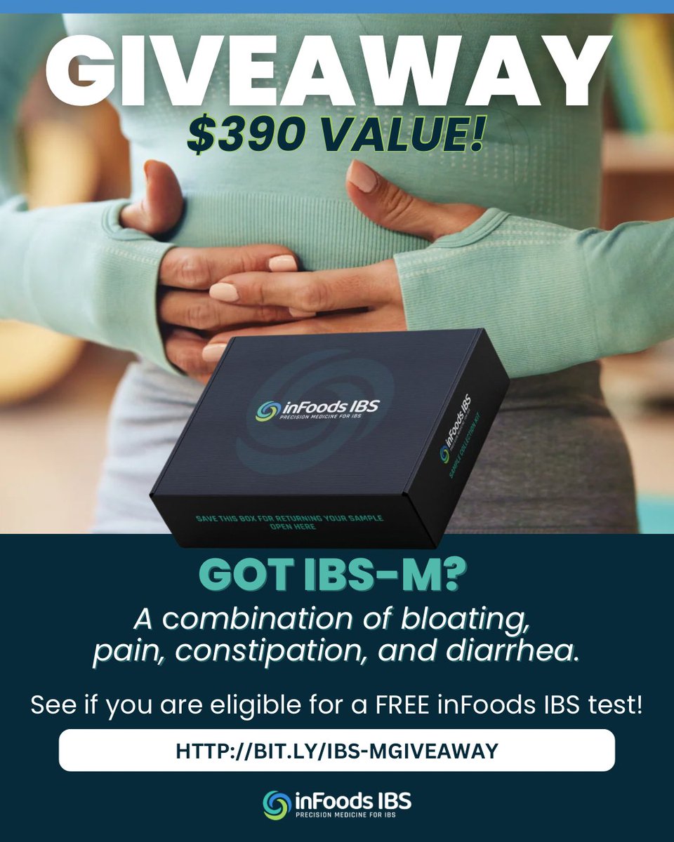 inFoodsIBS's tweet image. Free GIVEAWAY for IBS-M Patients
Tired of bloating, stomach pain, and never knowing if it’s going to be diarrhea or constipation? We get it—and we’ve got something that can actually help!
We’re offering a FREE inFoods IBS test (normally $390) to a limited number of people…