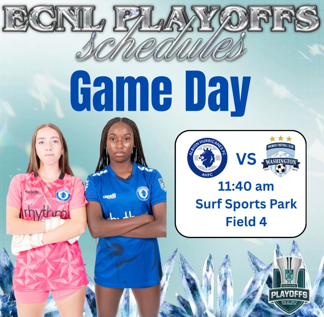 Albion U17 ECNL (2008) (@ahfc08ecnl) on Twitter photo ⭐️Game Day⭐️
After a strong start to the <a href="/ECNLgirls/">ECNL Girls</a> Playoffs, we are excited to be back in action for Game 2. Coaches, come check us out!
🗓️ Today
🆚 Washington Premier 08 ECNL
⏰ 11:40 am
📍 Surf Sports Park Field 4 ⭐️Game Day⭐️
After a strong start to the <a href="/ECNLgirls/">ECNL Girls</a> Playoffs, we are excited to be back in action for Game 2. Coaches, come check us out!
🗓️ Today
🆚 Washington Premier 08 ECNL
⏰ 11:40 am
📍 Surf Sports Park Field 4
