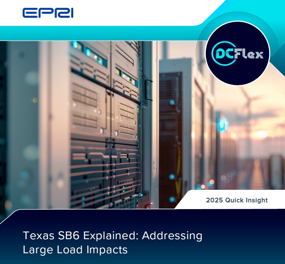Texas passed SB6, a bill reshaping how large electric loads—like data centers—connect to the ERCOT grid. To help understand the changes and challenges, EPRI published key takeaways in its explainer: epri.com/research/produ…

#SB6 #DataCenters #ERCOT #TexasLegislation