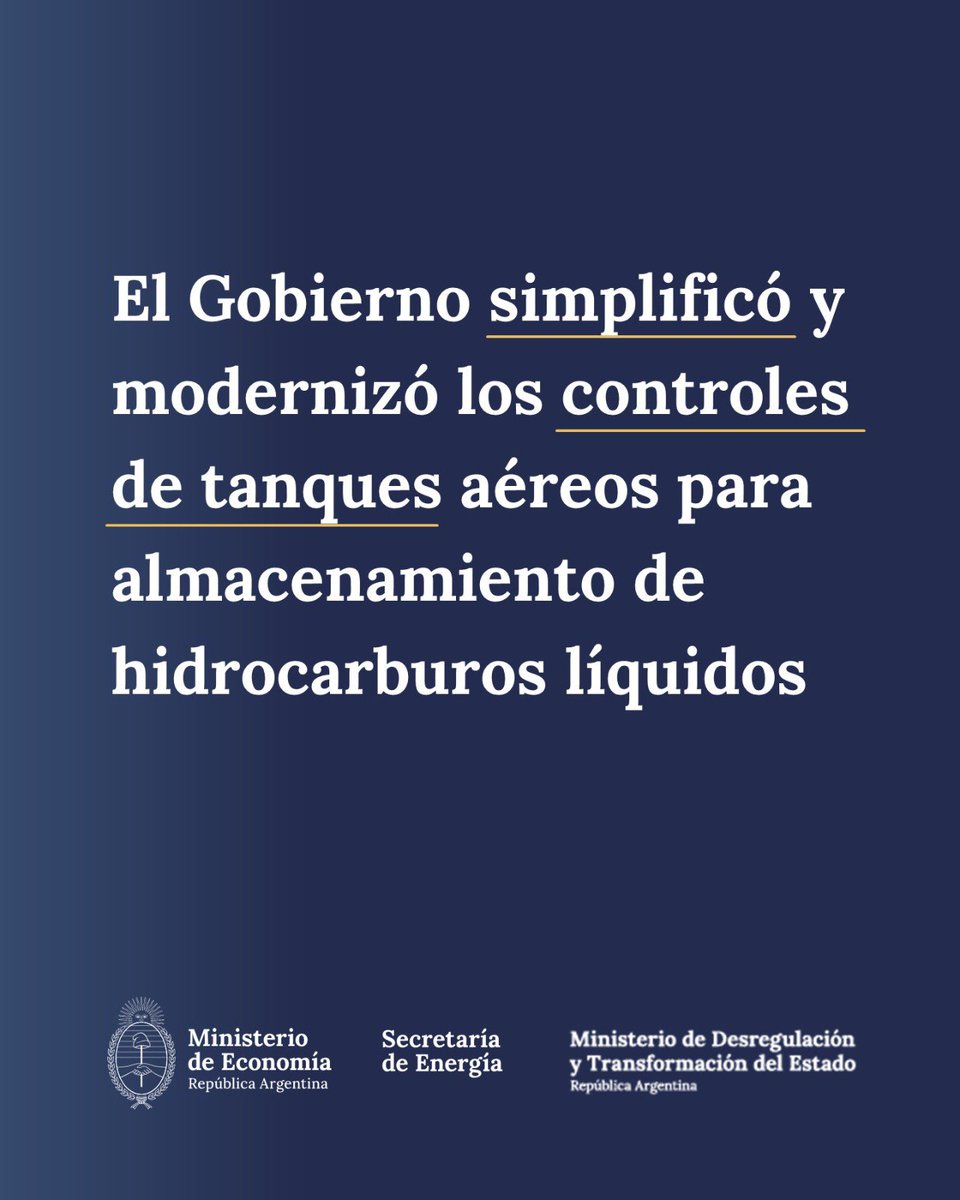 Energia_Ar's tweet image. Se derogó la resolución Nº 785/2005, que generaba más burocracia y controles superpuestos en la regulación de tanques aéreos de hidrocarburos líquidos.
Se reemplazó por una normativa que sigue lineamientos internacionales y le da más libertad al privado.
argentina.gob.ar/noticias/el-go…