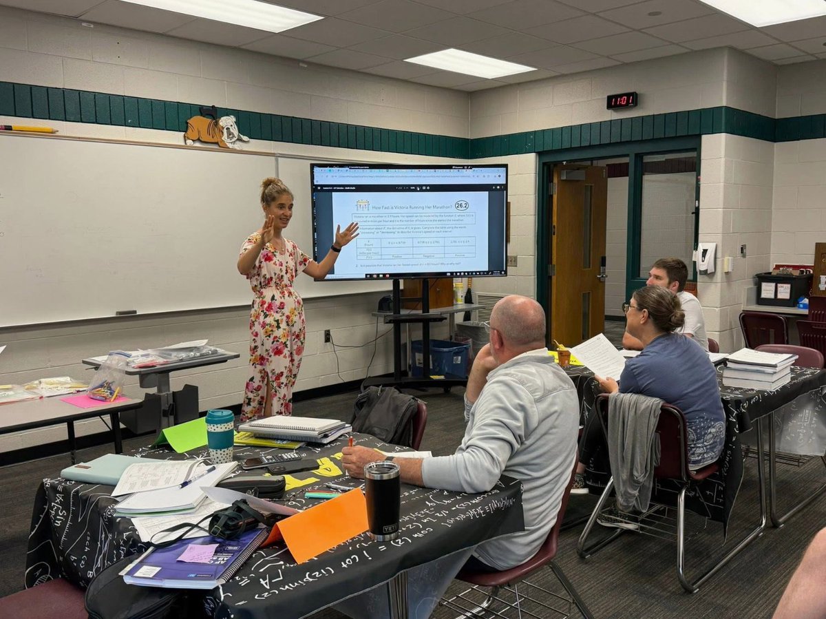 MathMedic's tweet image. "Many thanks to Sarah Stecher for coming to my workshop today to debut a brand new Math Medic lesson on the Candidates Test! Always awesome to have a celebrity (or two...Luke Wilcox!) in the house! Thank you for having us, Karen! #MathMedic #workshop #FridayFeature #MTBoS