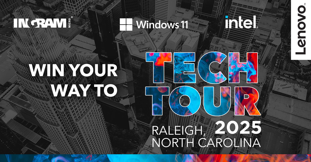 Win 1 of 18 prizes to attend the 2025 #IngramMicro and #LenovoTechTour in Raleigh, NC from October 21-24, 2025. Join us for 4 days of hands-on access to the latest #Lenovo, #Intel and #Microsoft products, programs, and solutions.

Your journey starts HERE: bit.ly/3zyxTCO