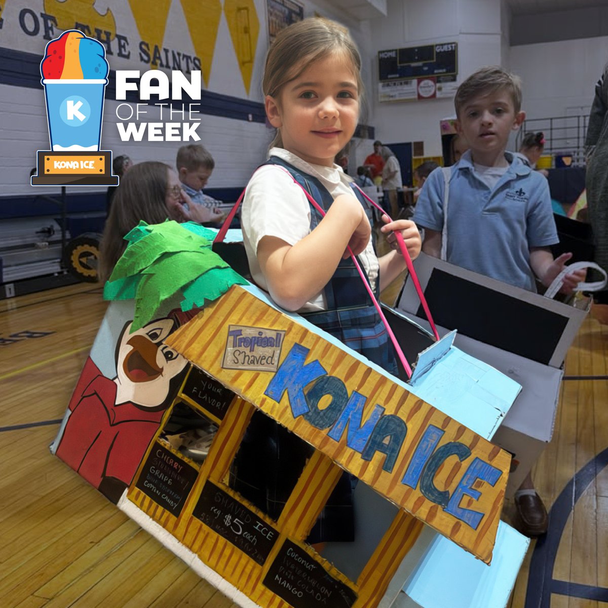KONAICE's tweet photo. We’ve loved highlighting our amazing Kona Ice fans over the years, and we’re bringing it back in the most adorable way. 💙

This little legend dressed up as a Kona Ice truck owner for her school’s career day, and we just about melted. 🥹🚚 With big dreams and an even bigger... https://t.co/6CWsBN6dix