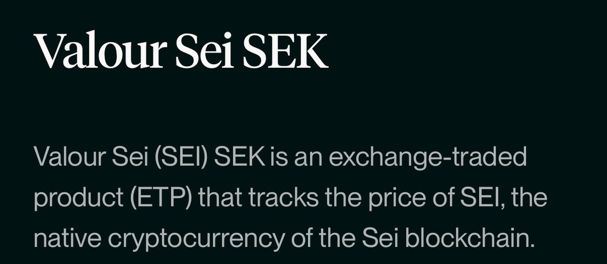 BlackRock’s BTC ETF became the fastest ETF in history to accumulate $70 Billion, according to Fortune.

Valour offers a SEI ETP in Europe and Canary has filed for a staked SEI ETF in the US.

This is the beginning of institutional interest in Sei expanding across both continents.
