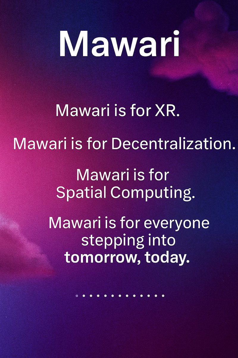 idiots_al's tweet photo. "Step Into the Future — Where XR Meets the Edge. Powered by Mawari. Built for Infinity." @mawariXR https://t.co/AGsHUMSNVp