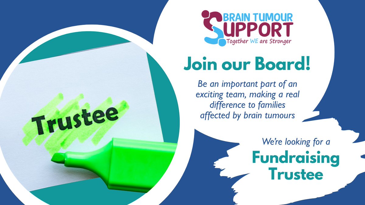 We are looking for an experienced, dynamic and committed individual to join our Board of Trustees and provide strategic insight on fundraising. Could that be you? 
Find out more: braintumoursupport.co.uk/about/current-…

#Trustee #volunteer #makeadifference